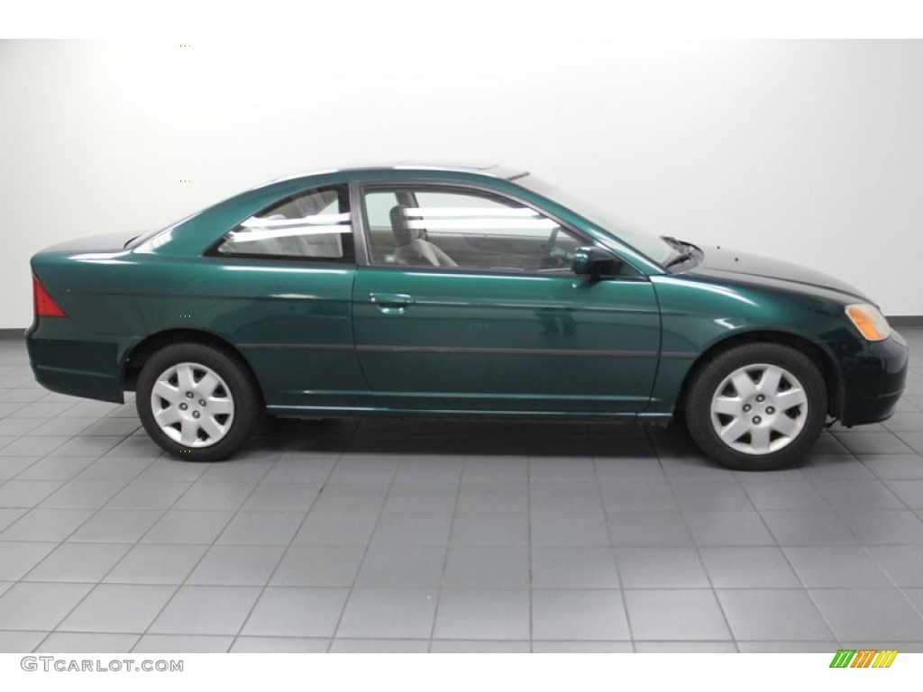 2001 Civic EX Coupe - Clover Green / Beige photo #7