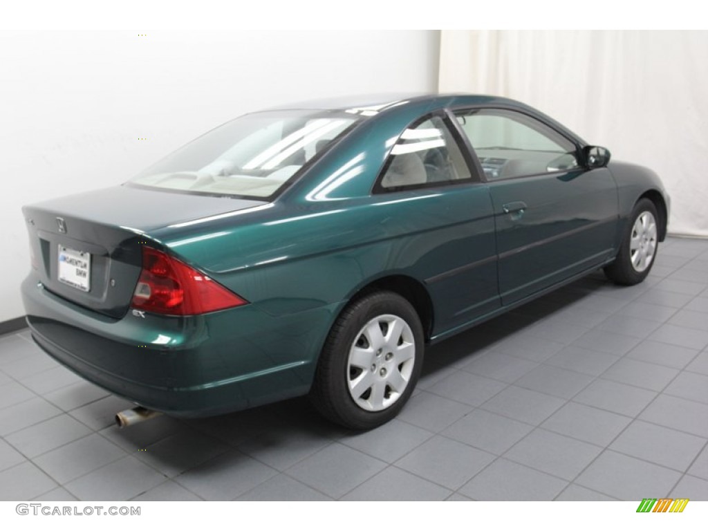 2001 Civic EX Coupe - Clover Green / Beige photo #9