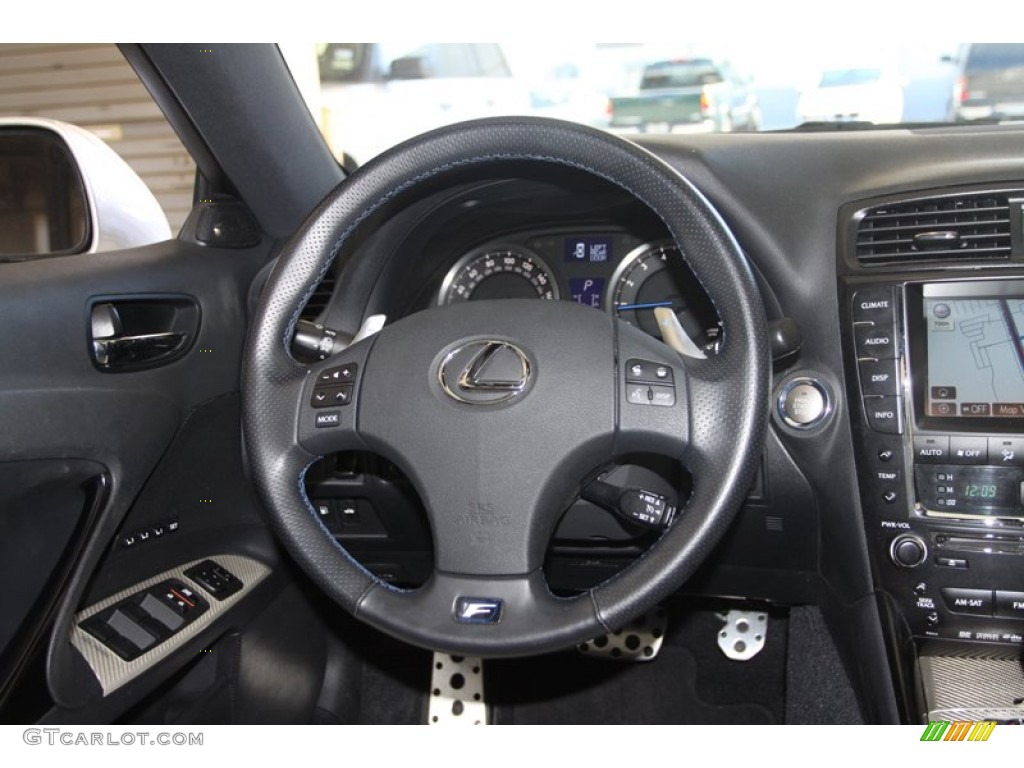 2009 Lexus IS F Black Steering Wheel Photo #78265171