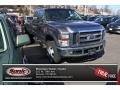 2008 Dark Shadow Grey Metallic Ford F350 Super Duty Lariat Crew Cab 4x4 Dually  photo #1