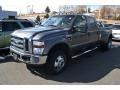 2008 Dark Shadow Grey Metallic Ford F350 Super Duty Lariat Crew Cab 4x4 Dually  photo #4