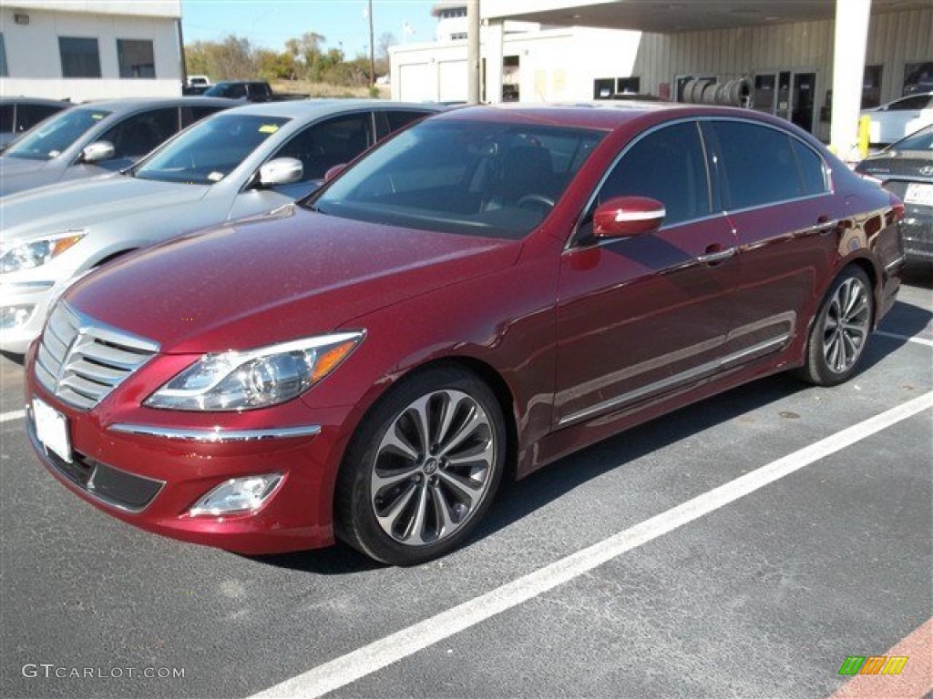 Cabernet Red Pearl 2013 Hyundai Genesis 5.0 R Spec Sedan Exterior Photo #78268195