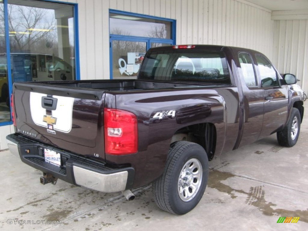 2008 Silverado 1500 LS Extended Cab 4x4 - Dark Cherry Metallic / Dark Titanium photo #3