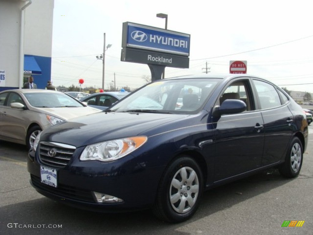 2009 Elantra GLS Sedan - Regatta Blue / Beige photo #1