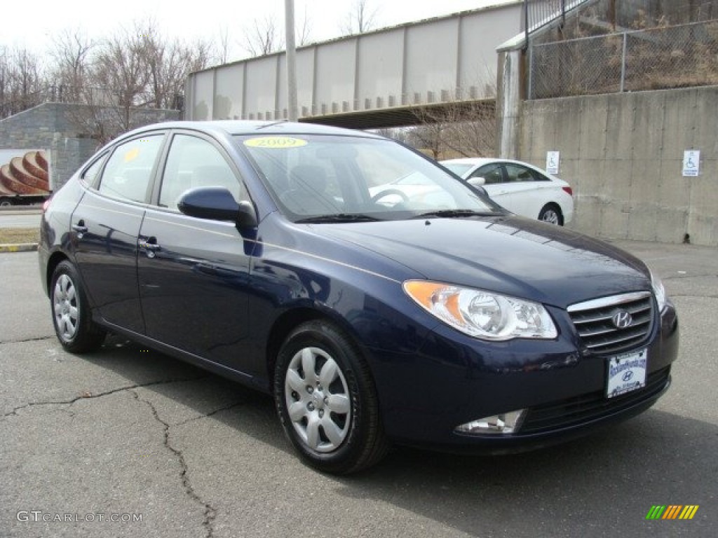 2009 Elantra GLS Sedan - Regatta Blue / Beige photo #3