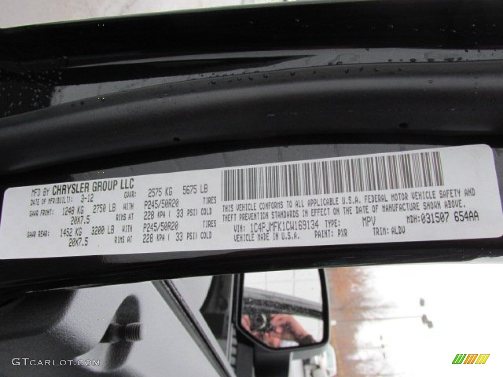 2012 Jeep Liberty Jet 4x4 Color Code Photos