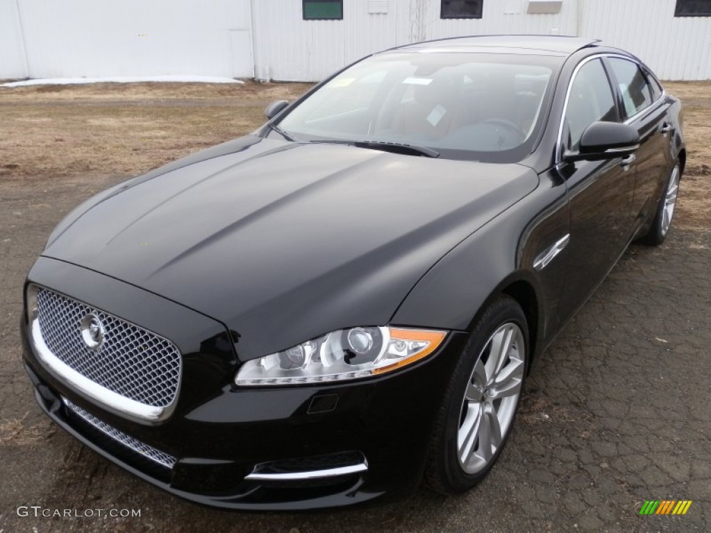 2013 XJ XJL Portfolio AWD - Ultimate Black Metallic / London Tan/Jet photo #1