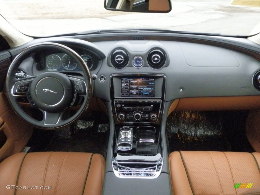 2013 Jaguar XJ XJL Portfolio AWD London Tan/Jet Dashboard Photo #78273553