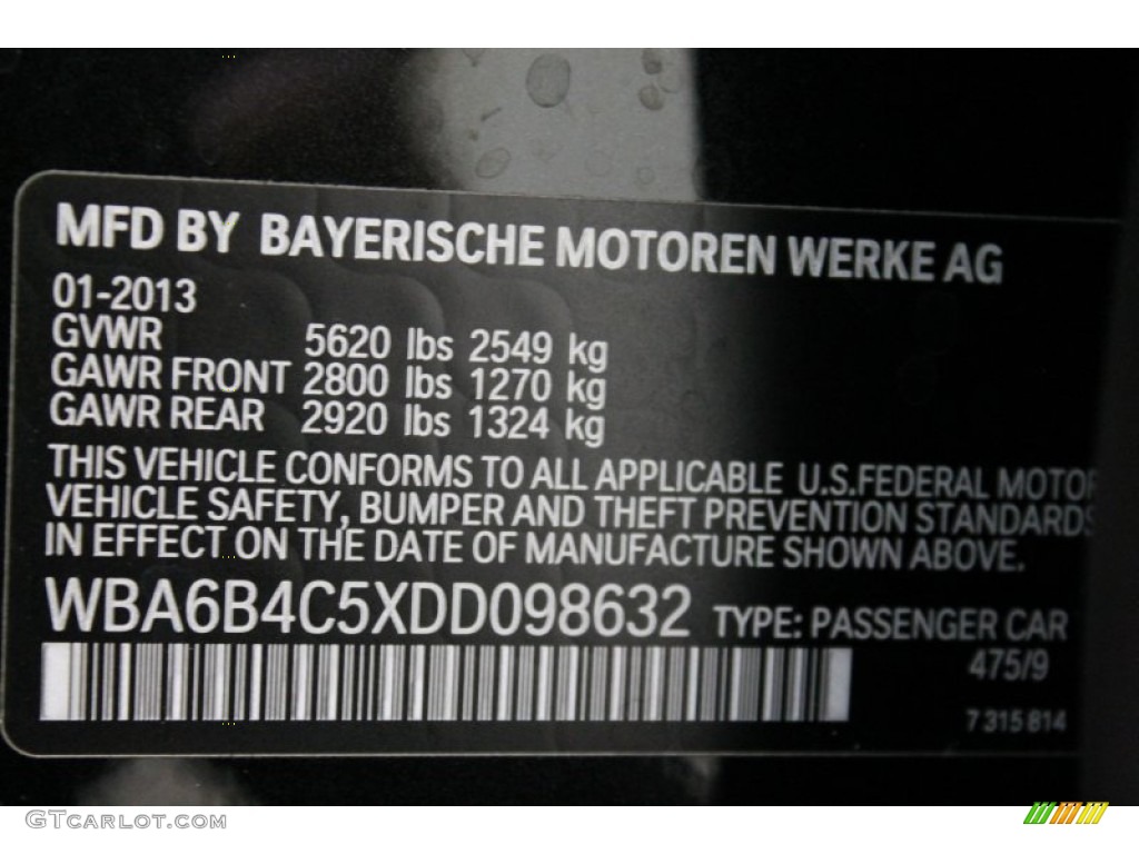 2013 6 Series 650i xDrive Gran Coupe - Black Sapphire Metallic / Black photo #16