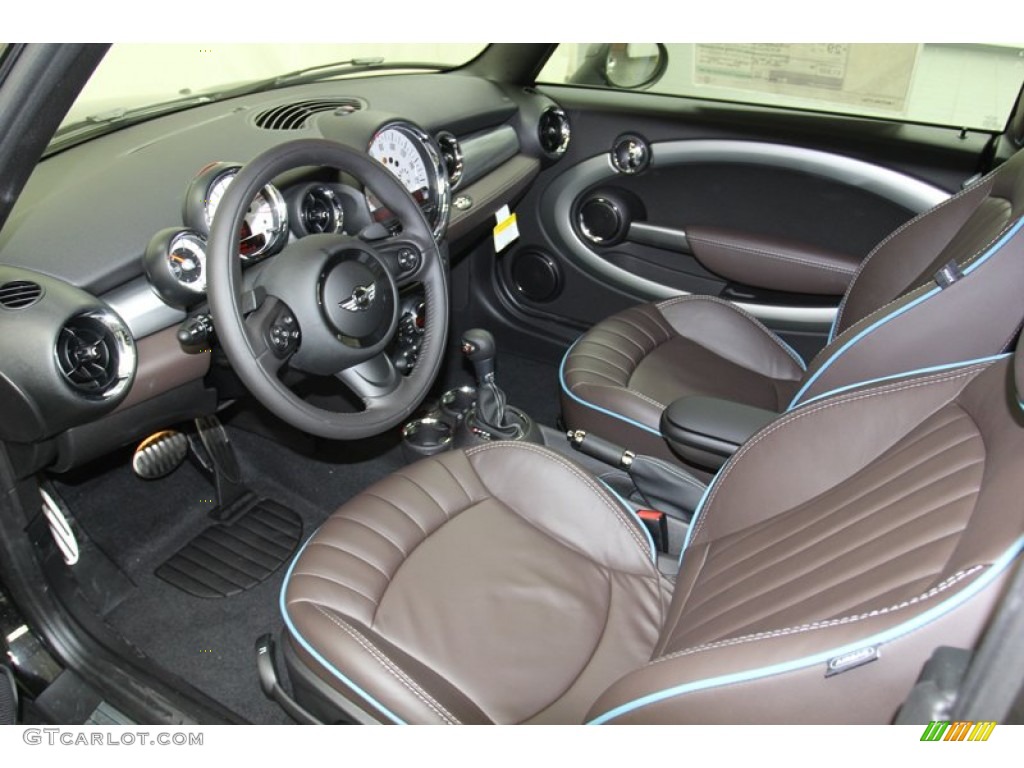 Dark Truffle Lounge Leather Interior 2013 Mini Cooper S Convertible Highgate Package Photo #78273994