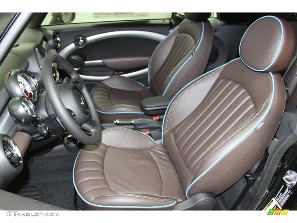 Dark Truffle Lounge Leather Interior 2013 Mini Cooper S Convertible Highgate Package Photo #78274168