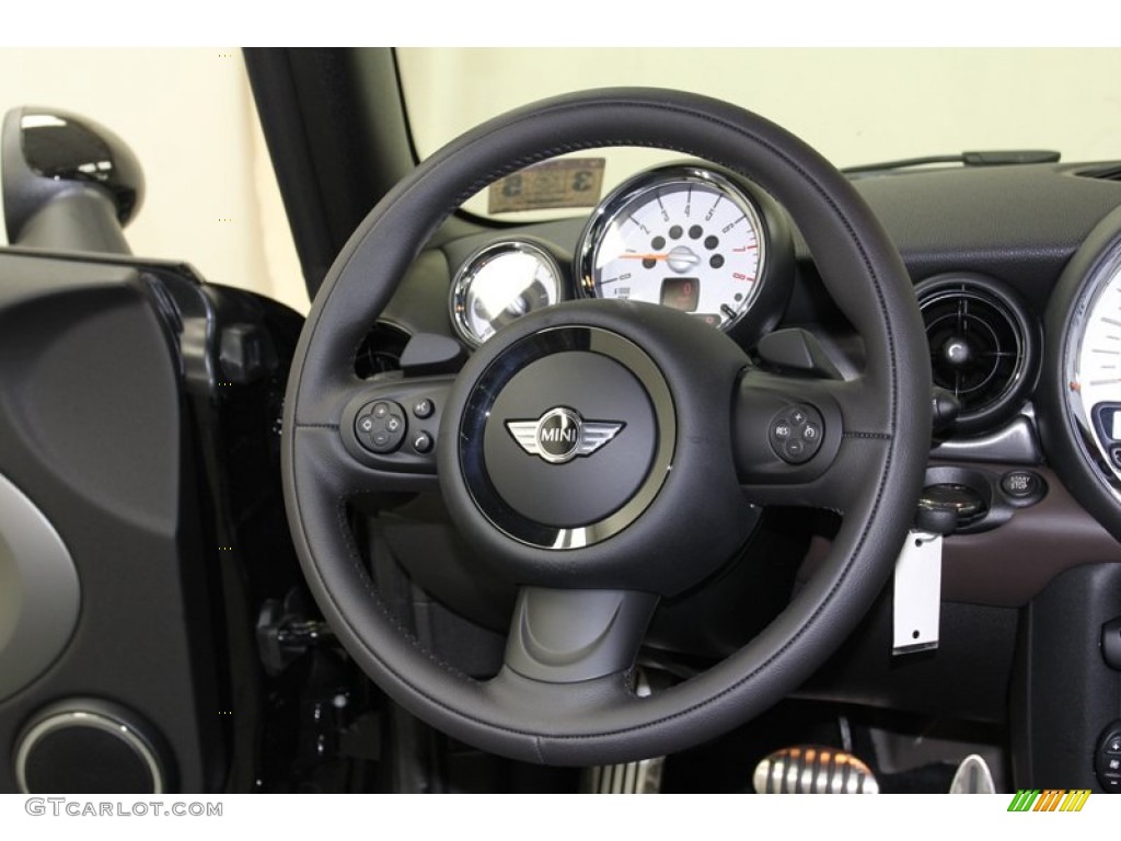 2013 Cooper S Convertible Highgate Package - Midnight Black Metallic / Dark Truffle Lounge Leather photo #24