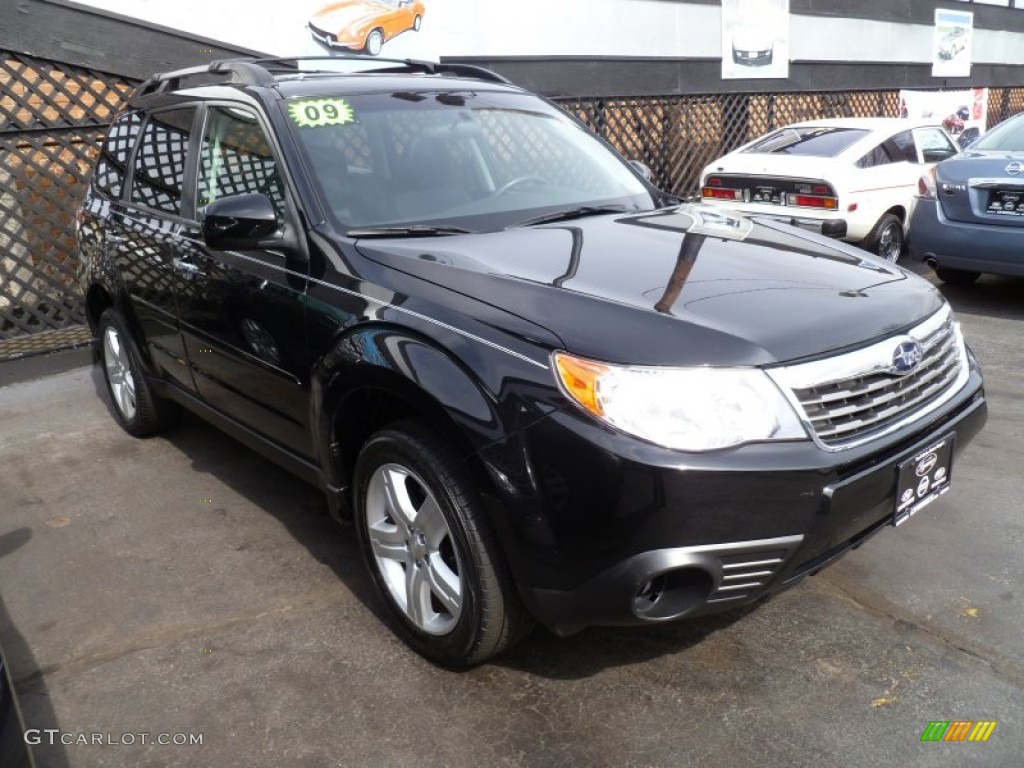 2009 Forester 2.5 X Premium - Obsidian Black Pearl / Black photo #1