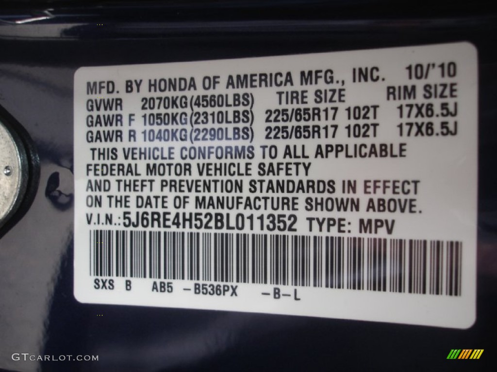 2011 CR-V EX 4WD - Royal Blue Pearl / Gray photo #15