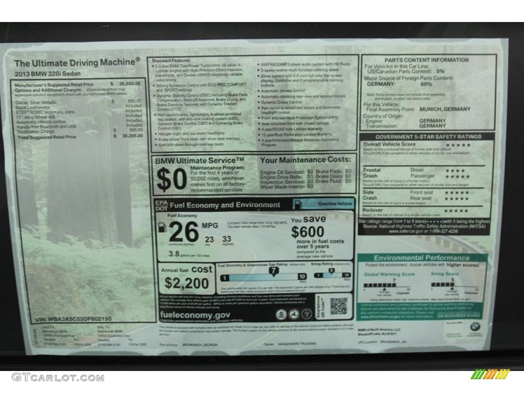 2013 3 Series 328i Sedan - Glacier Silver Metallic / Black photo #28