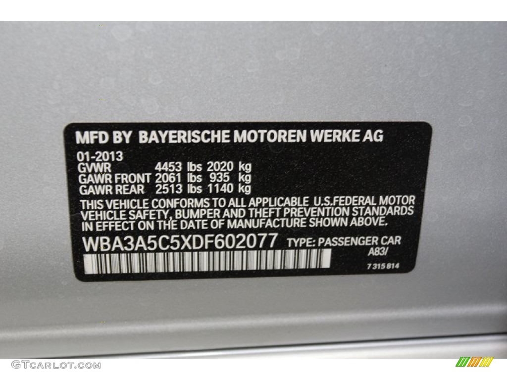 2013 3 Series 328i Sedan - Glacier Silver Metallic / Black photo #10