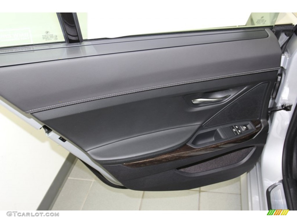 2013 BMW 6 Series 650i Gran Coupe Black Door Panel Photo #78276541