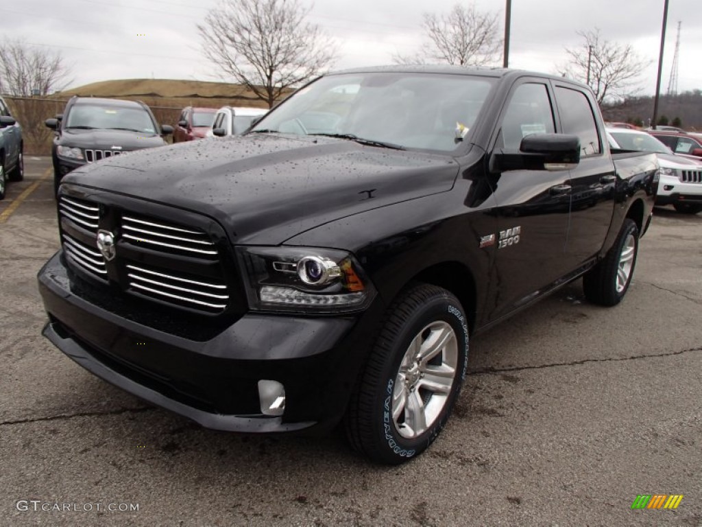 Black 2013 Ram 1500 Sport Crew Cab 4x4 Exterior Photo #78280966