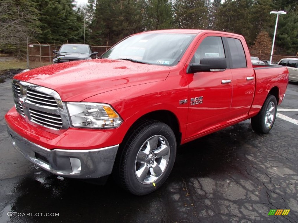 2013 1500 Big Horn Quad Cab 4x4 - Flame Red / Black/Diesel Gray photo #2