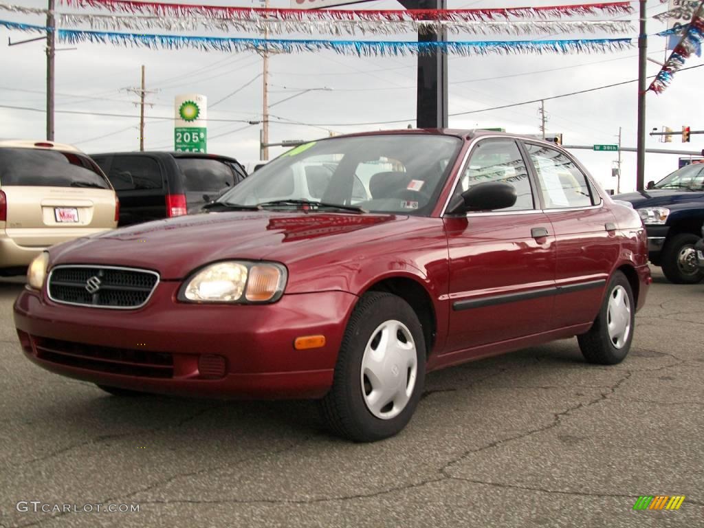 2000 Esteem GL Sedan - Cassis Red Pearl / Gray photo #1