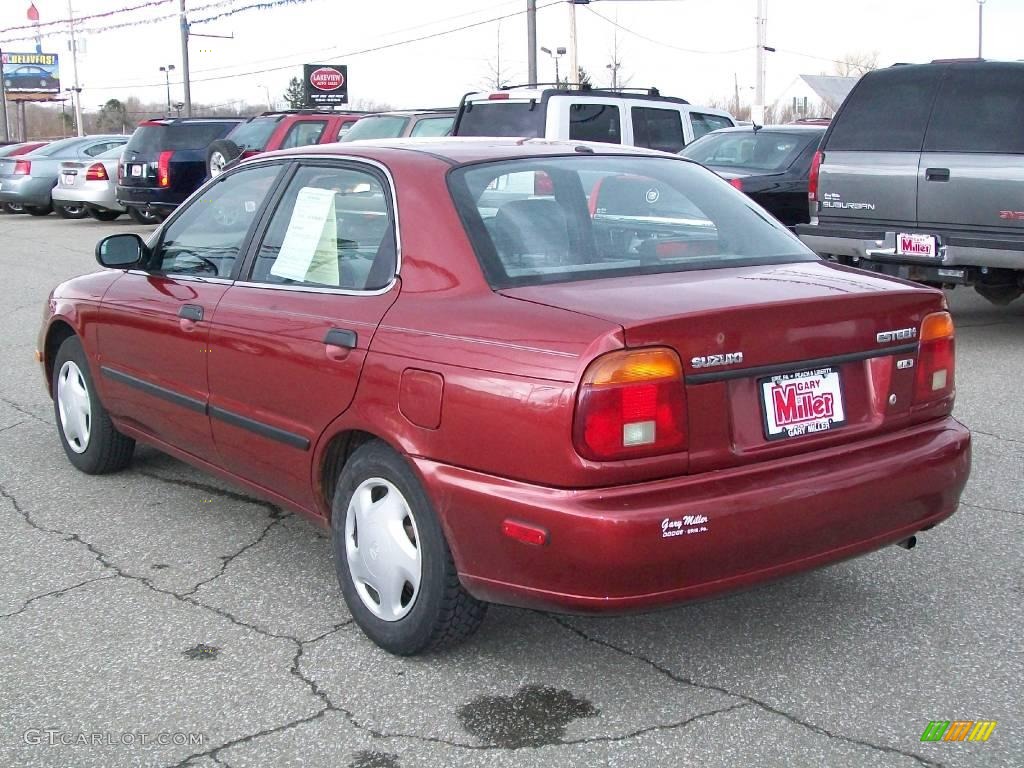 2000 Esteem GL Sedan - Cassis Red Pearl / Gray photo #3