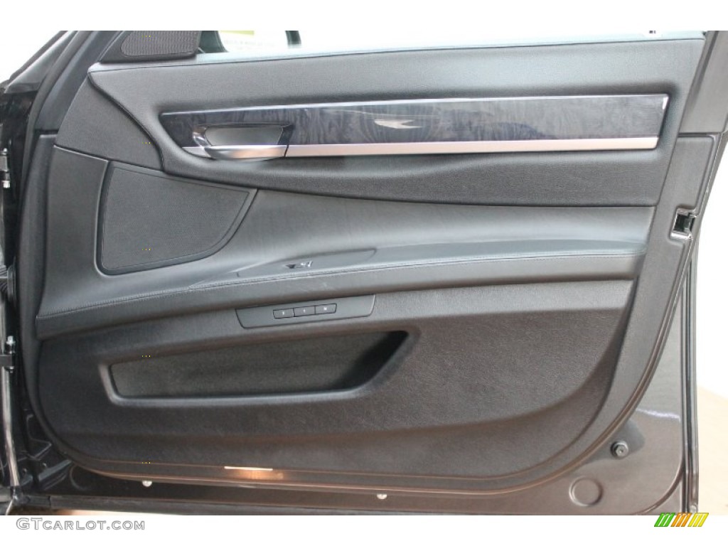 2009 BMW 7 Series 750Li Sedan Black Nappa Leather Door Panel Photo #78286580