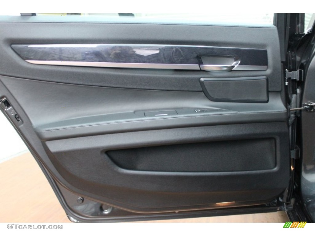 2009 BMW 7 Series 750Li Sedan Black Nappa Leather Door Panel Photo #78286588