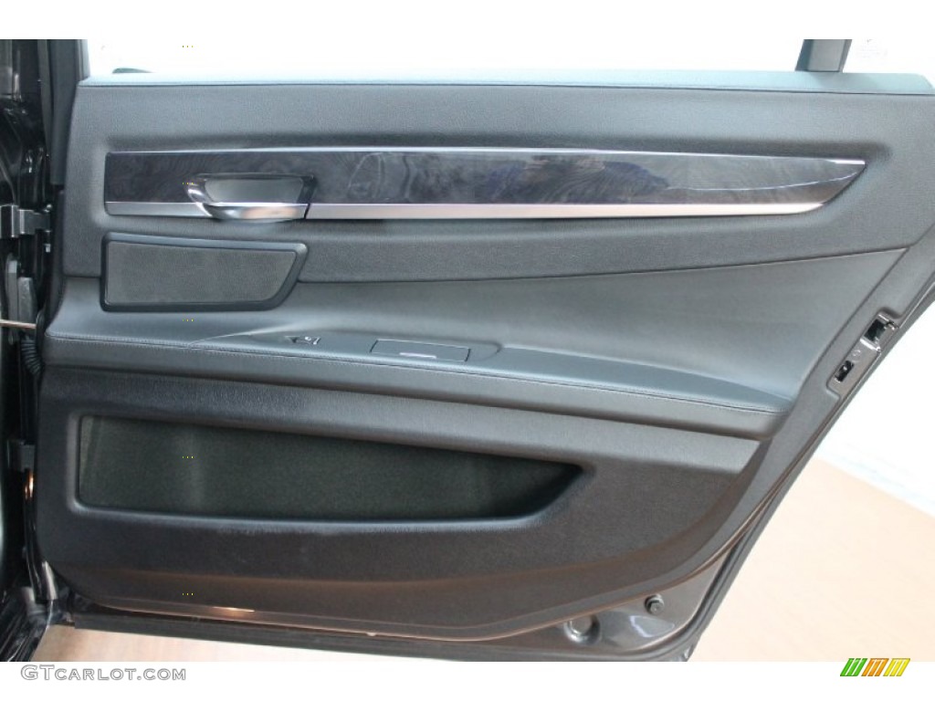2009 BMW 7 Series 750Li Sedan Black Nappa Leather Door Panel Photo #78286594