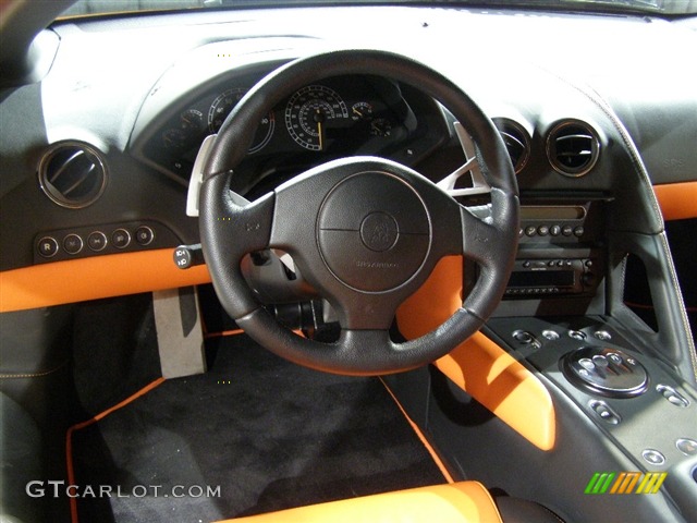 2006 Lamborghini Murcielago, Pearl Orange (Arancio Atlas) / Black/Orange, Steering Wheel, Dashboard 2006 Lamborghini Murcielago Coupe Parts