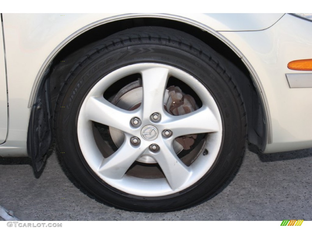 2005 MAZDA6 i Sport Sedan - Pebble Ash Metallic / Beige photo #29