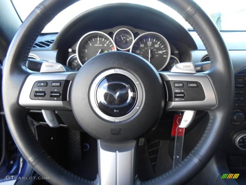 2009 Mazda MX-5 Miata Sport Roadster Black Steering Wheel Photo #78295714
