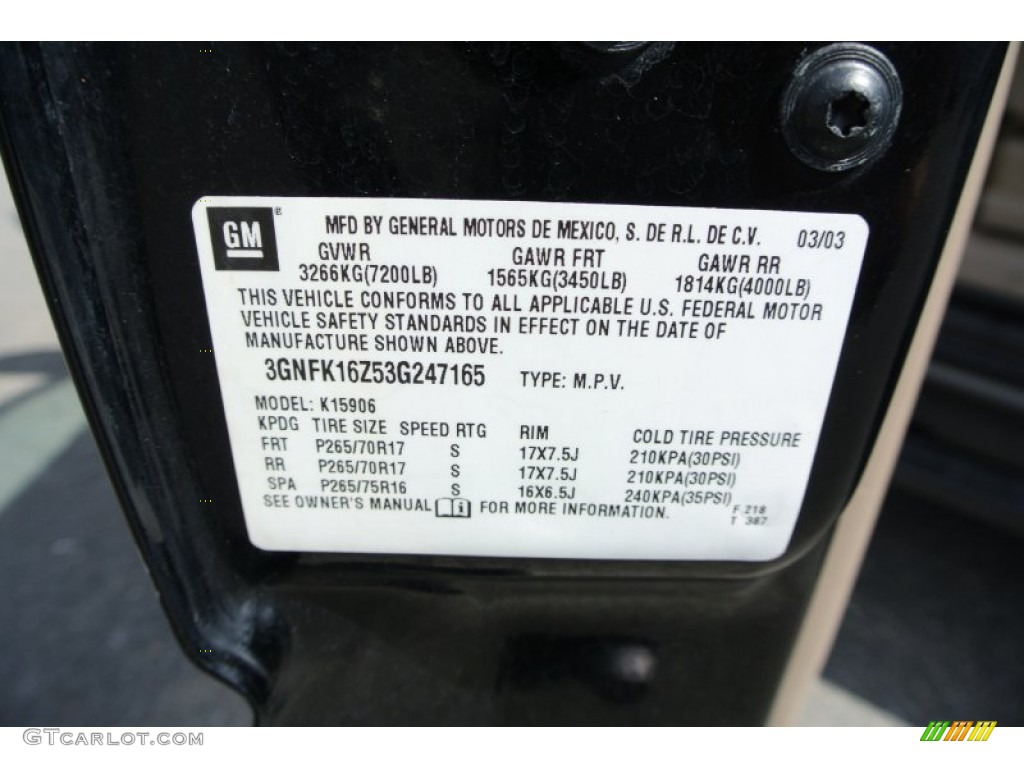 2003 Suburban 1500 Z71 4x4 - Black / Tan/Neutral photo #7