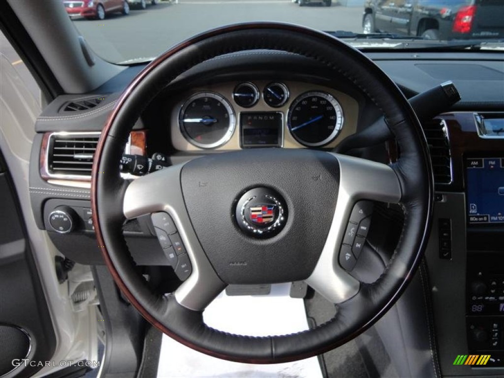 2013 Cadillac Escalade Platinum AWD Ebony Steering Wheel Photo #78298921