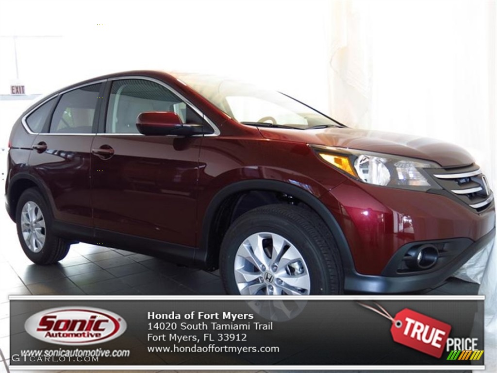 2013 CR-V EX AWD - Basque Red Pearl II / Gray photo #1