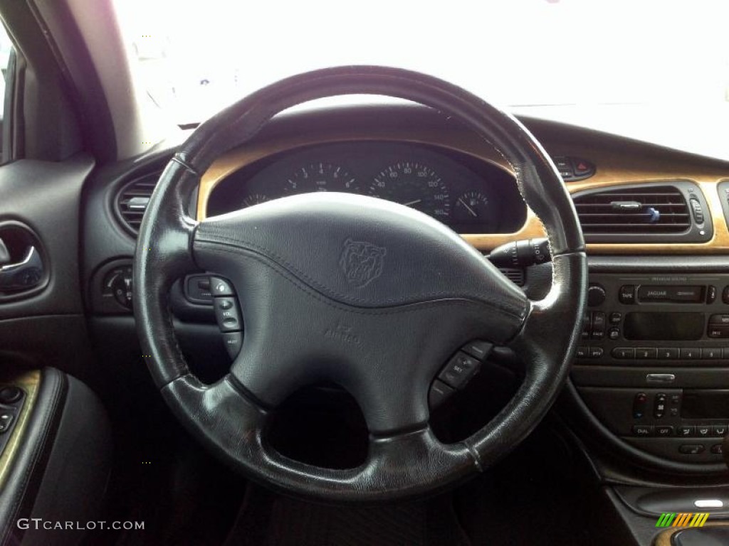 2002 Jaguar S-Type 3.0 Charcoal Steering Wheel Photo #78299932