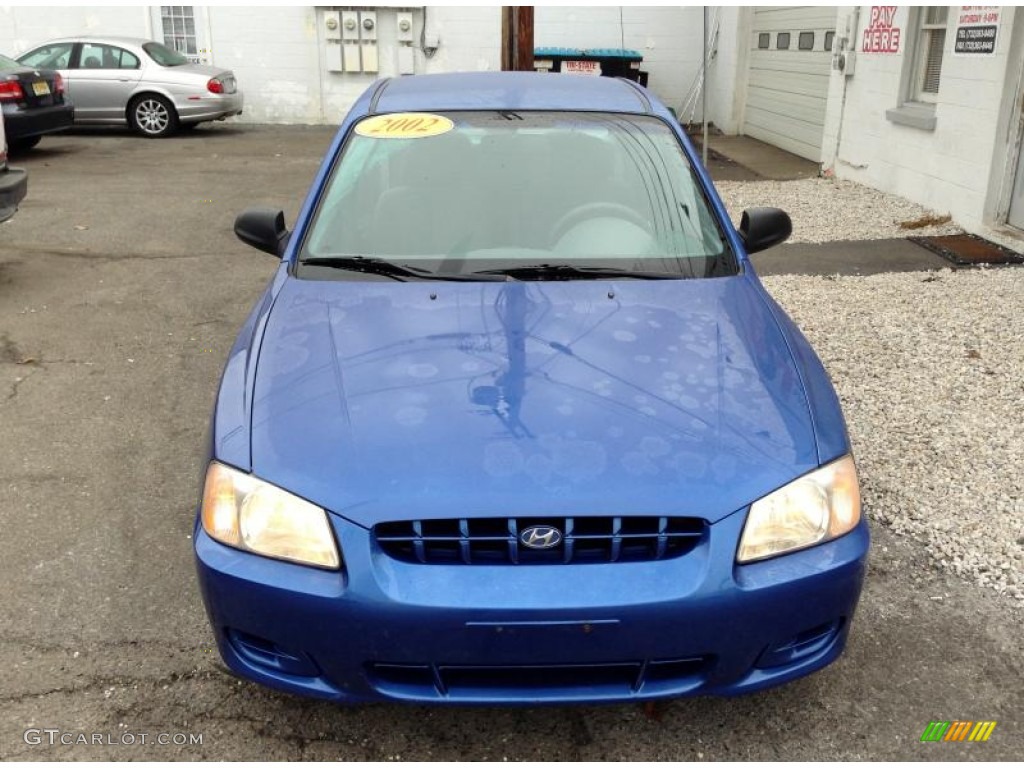 2002 Accent GL Sedan - Coastal Blue / Gray photo #2