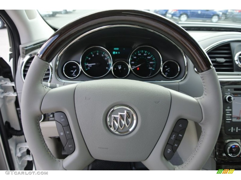 2013 Buick Enclave Premium Titanium Leather Steering Wheel Photo #78300091