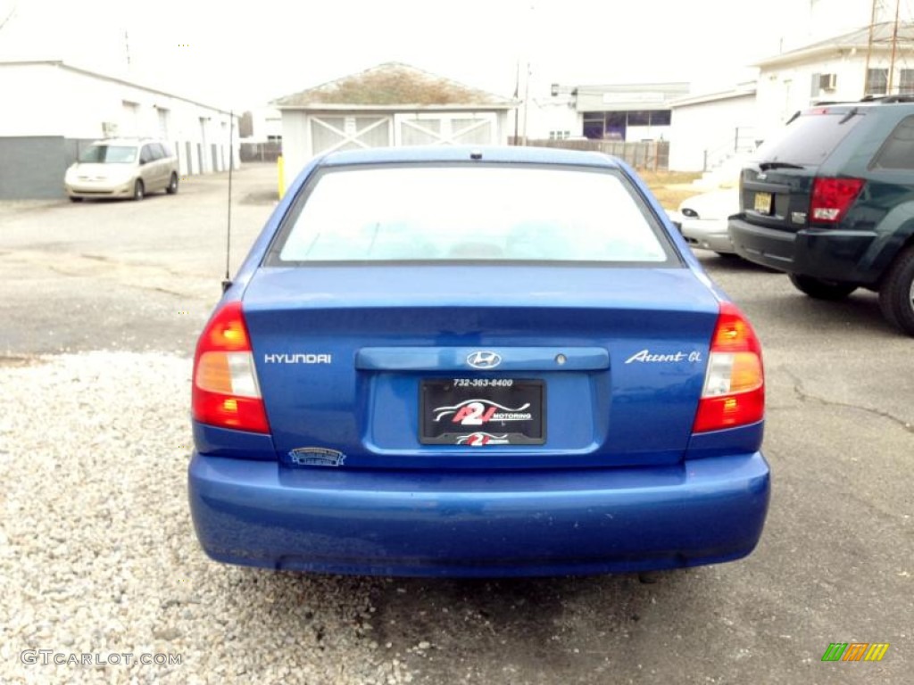 2002 Accent GL Sedan - Coastal Blue / Gray photo #5