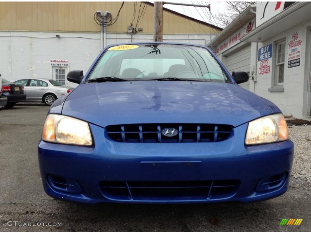 2002 Accent GL Sedan - Coastal Blue / Gray photo #7