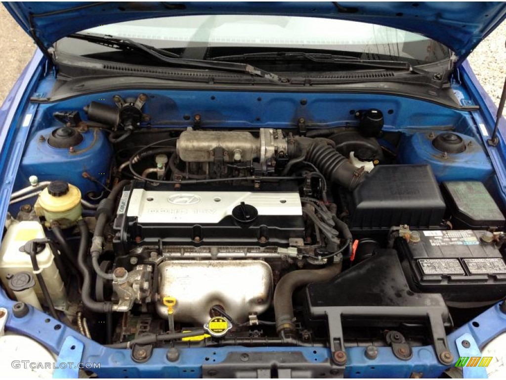 2002 Accent GL Sedan - Coastal Blue / Gray photo #8