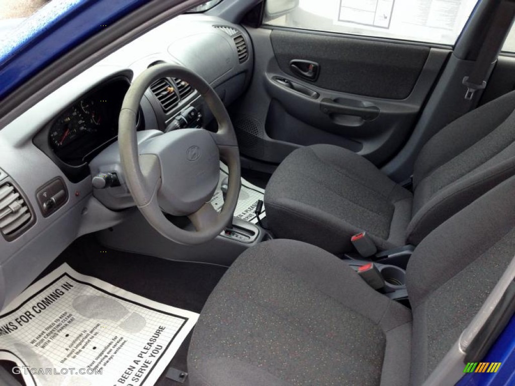 2002 Accent GL Sedan - Coastal Blue / Gray photo #12