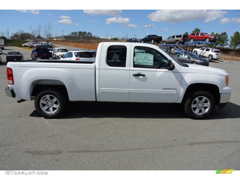 2013 Sierra 1500 SLE Extended Cab - Summit White / Ebony photo #6