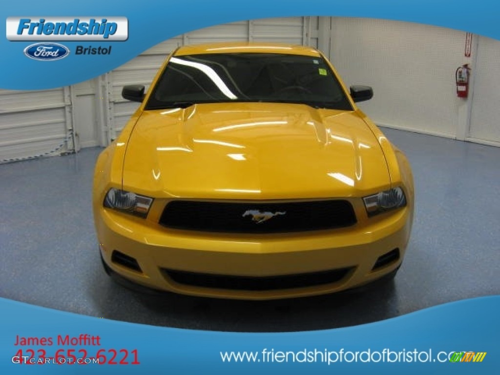 2012 Mustang V6 Coupe - Yellow Blaze Metallic Tri-Coat / Charcoal Black photo #3