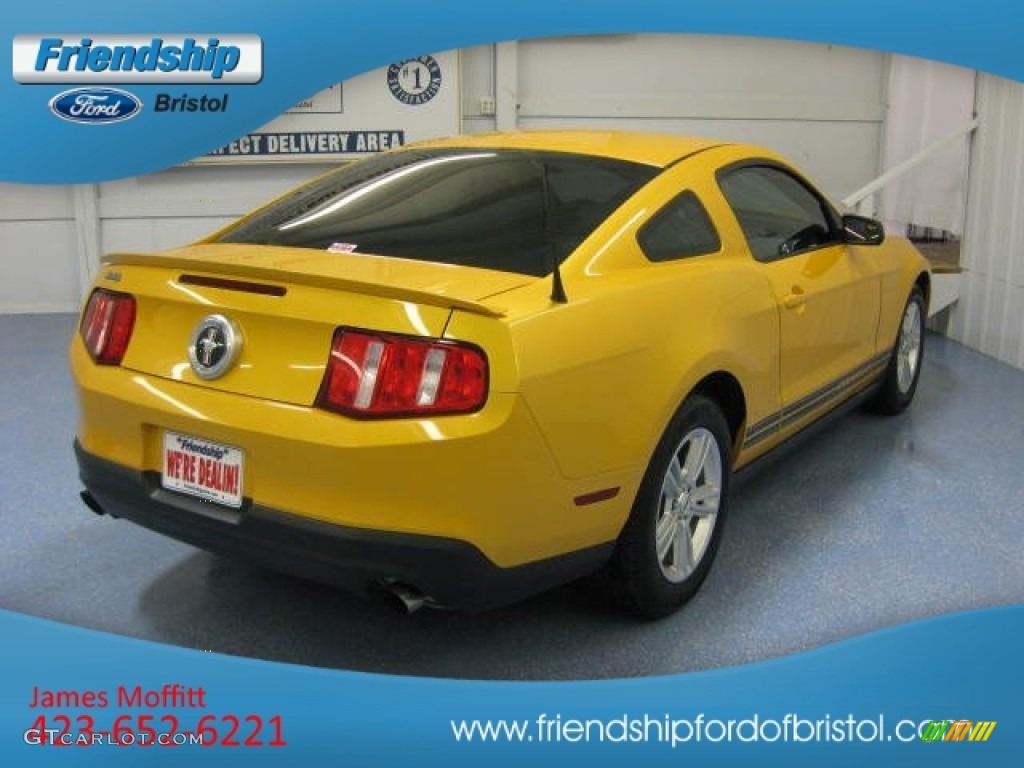 2012 Mustang V6 Coupe - Yellow Blaze Metallic Tri-Coat / Charcoal Black photo #4