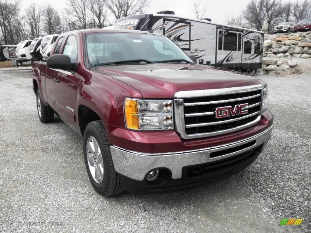 2013 Sierra 1500 SLE Extended Cab 4x4 - Sonoma Red Metallic / Ebony photo #2