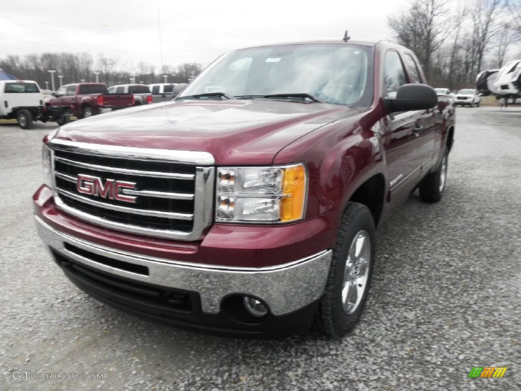 2013 Sierra 1500 SLE Extended Cab 4x4 - Sonoma Red Metallic / Ebony photo #3