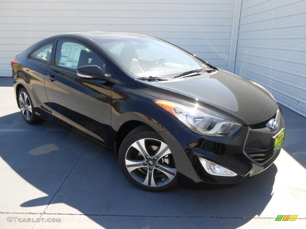 2013 Elantra Coupe SE - Black Noir Pearl / Gray photo #2