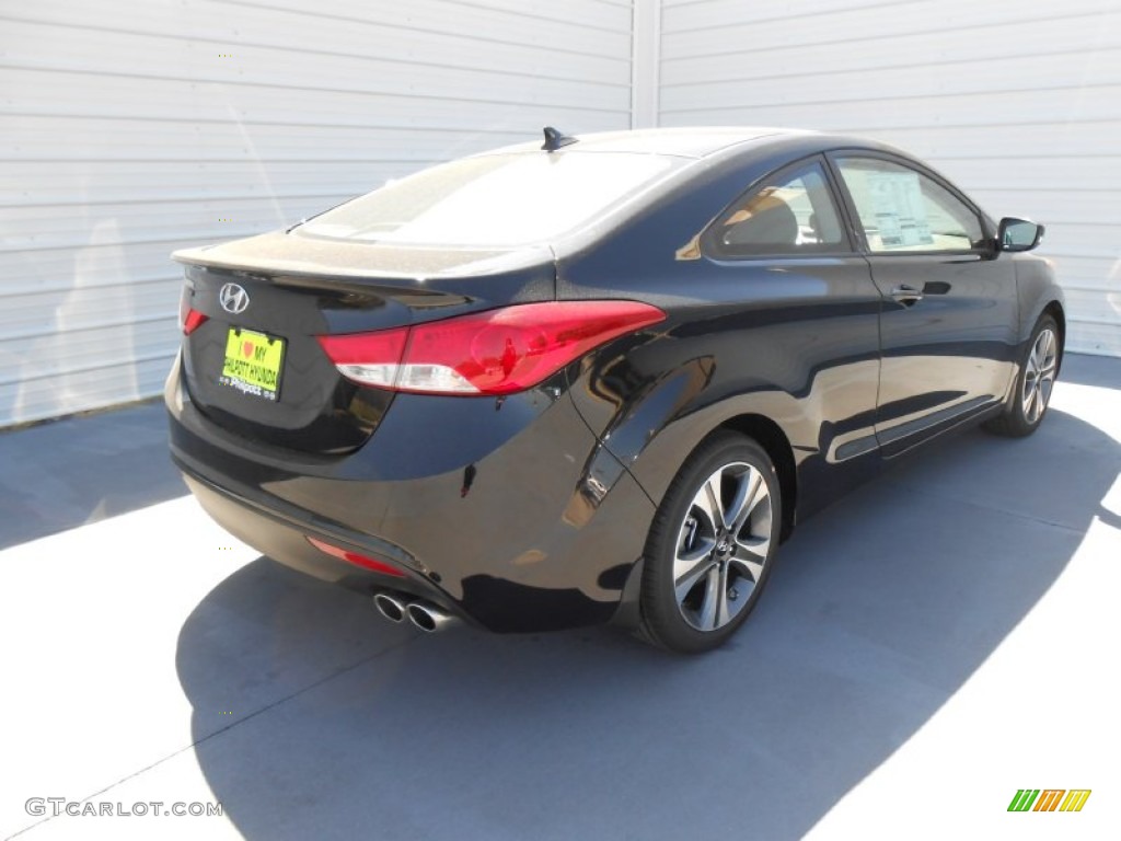 2013 Elantra Coupe SE - Black Noir Pearl / Gray photo #4