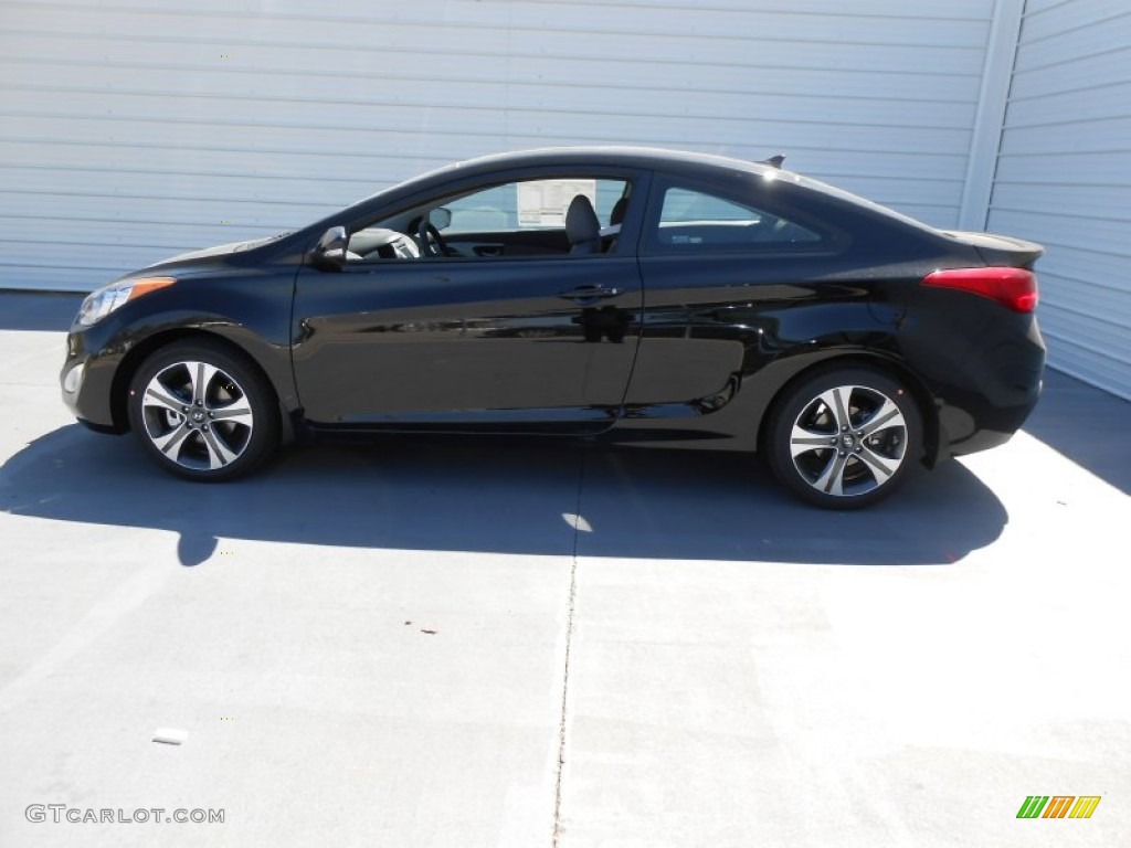 2013 Elantra Coupe SE - Black Noir Pearl / Gray photo #6
