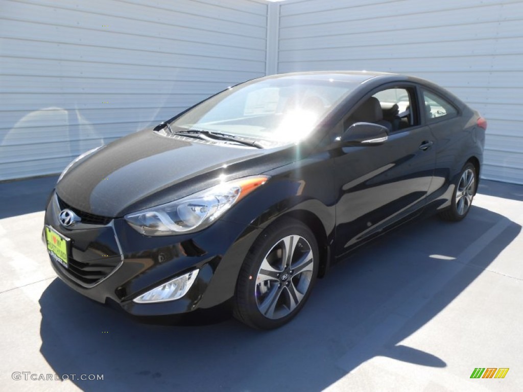 2013 Elantra Coupe SE - Black Noir Pearl / Gray photo #7